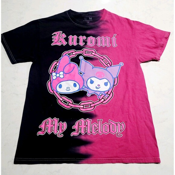 Sanrio Other - Kuromi & My Melody By Sanrio Pink & Black Tye Dye T Shirt Size M Hello Kitty EUC
